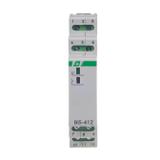 Przekaźnik bistabilny grupowy na szynę DIN z przekaźnikiem inrush 160A/20ms BIS-412-LED F&F