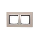 Simon 54 Nature Ramka 2-krotna Nature-Metal SATYNOWY BLASK IP20/IP44* (*IP44-należy zastosować zestaw uszczelek DUN2) DRN2/79 KONTAKT