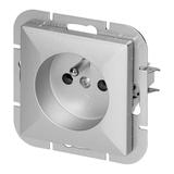 Gniazdo pojedyncze podtynkowe 2P+Z Pearl, 16A, 250V, PT-16P, srebrny