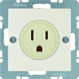 BERKER B.Kwadrat/S.1 Gniazdo z uziemieniem USA/KANADA NEMA 5-15 R krem 41668982 HAGER