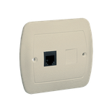 Simon Akord Gniazdo telefoniczne RJ11 pojedyncze. Montaż do puszki na wkręty beż