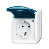 OCEAN Gniazdo SCHUKO z klapką Z szybkozłączami 2 P + E szary/zielono-niebieski 2CKA002083A0845 ABB