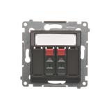 Simon 54 Gniazdo głośnikowe 2-krotne Przekrój przewodów dla wejścia i wyjścia 25 mm2 brąz mat