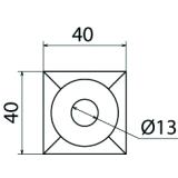 Podkładka kwadratowa sprężynująca 40x40x6 mm, otwór 13 mm, stop Al