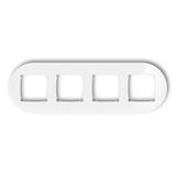 ICON Ramka uniwersalna poczwórna okrągła - efekt szkła (ramka: biała; spód: biały) biały