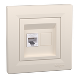 Asfora, gniazdo komputerowe RJ45 kat.6, UTP, kremowy