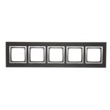 Simon 54 Nature Ramka 5-krotna Nature-Metal INOX YIN IP20/IP44* (*IP44-należy zastosować zestaw uszczelek DUN5) DRN5/78 KONTAKT