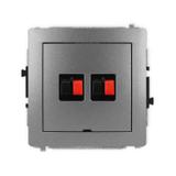 DECO Mechanizm gniazda głośnikowego podwójnego, bez pola opisowego grafitowy