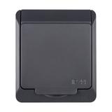 HERMES gniazdo 2P+Z IP 44 antracyt