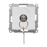 Simon 55 Łącznik na kluczyk chwilowy – Przycisk zwierny 2 pozycyjny /0-I/ styk N/O 5A Jasnoszary mat