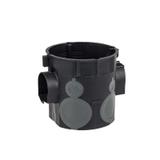 E107-2K ,  Puszka podtynkowa łączona O60mm, z membranami przebiciowymi głęboka , czarny