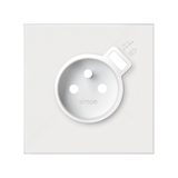 Simon 100 Panel 1-krotny: gniazdo z ładowarką USB biały mat