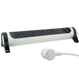 PRZEDŁUŻACZ PREMIUM, OBROTOWY, 4X2P+Z, Z OGRANICZNIKIEM PRZEPIĘĆ, Z PRZEWODEM 1.5 METRA 3X1.0 MM2 -