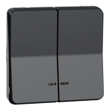 Mureva, mechanizm przycisku podwójnego z podświetleniem, antracyt