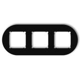 MINI Ramka uniwersalna potrójna okrągła z tworzywa czarny mat