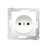 Simon 54 Gniazdo bez uziemienia z przesłonami 16A z. śrub. kremowy