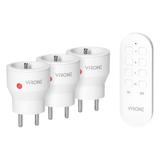 Zestaw bezprzewodowych gniazd MINI sterowanych pilotem 3+1 2300W