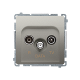 Simon Basic Gniazdo antenowe R-TV-DATA 1x wejście: 5–862 MHz satynowy