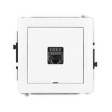 DECO Mechanizm gniazda komputerowego pojedynczego 1xRJ45, kat. 7, ekranowany, 8-stykowy, bez pola op