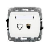 TREND Mechanizm gniazda telefonicznego pojedynczego 1xRJ11, 4-stykowy biały