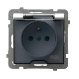 AS Gniazdo bryzgoszczelne z uziemieniem IP-44 z przesłonami torów prądowych wieczko przezroczyste -