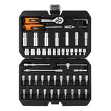 Zestaw kluczy 55 elementów 1/4", satynowy