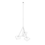 Maszt odgr. wolnostojący na trójnogu h=4m do klatek fi 33,7 podst. 3x40kg