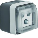 BERKER W.1 Gniazdo antracytenowe R+TV+SAT końcowe z pokrywą kompletne IP55 szary 12033535 HAGER