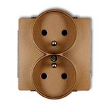 DECO Mechanizm gniazda podwójnego do ramki DECO Soft z uziemieniem 2x(2P+Z) (przesłony torów prądowy