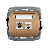 TREND Mechanizm gniazda antenowego poj. typu F (SAT) + gniazda komp. poj. 1xRJ45, kat. 6 ekranowany,