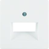 BERKER Q.x Płytka czołowa do gniazda przyłączeniowego UAE podwójna komp./tel. biały aksamit 14096089