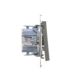 Simon 55 Przycisk zwierny /dzwonek/ z podświetleniem LED szybkozłączka Grafitowy mat