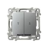 SZAFIR Łącznik żaluzjowy, zwierny z podświetleniem niebieskim - kolor srebro