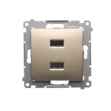 Simon 54 Ładowarka 2 x USB 2.1 A 5V DC 230V złoty mat DC2USB.01/44 KONTAKT