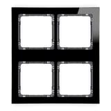 DECO Ramka modułowa 4 krotna (2 poziom, 2 pion) - efekt szkła (ramka czarna; spód grafitowy)