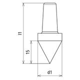 Grot do wbijania uziomów fi 25 mm, wg DIN48852, TG/tZn