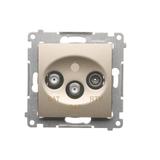 SIMON 54 WMDA-03019z-044 Gniazdo antenowe satelitarne podwójne SAT-SAT-RTV (moduł); złoty mat