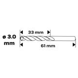 Wiertło do metalu HSS-CNC, 124°, "Pro-Tec", 3.0 mm