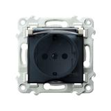 SZAFIR Gniazdo bryzgoszczelne z uziemieniem schuko IP-44 wieczko przezroczyste - kolor kaszmirowy be