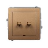 DECO Mechanizm łącznika jednobiegunowego ze schodowym w stylu amerykańskim (dwa klawisze bez piktogr