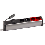 SIMON 480 TS48-220E220K0-40 Listwa poszerzona 2 gn. typ E; 2 gn. UPS i płytka 2xRJ45 keystone; złącz