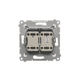 Simon 54 Łącznik krzyżowy podwójny bez piktogramu 10A 250V szybkozłączka srebrny mat DW7/2.01/X/43 KONTAKT