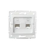 LOGI Gniazdo komputerowe podwójne niezależne (2x RJ45Cat 5e Jack) Biały 021410002 25110 KANLUX