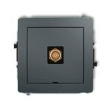 DECO Mechanizm gniazda antenowego pojedynczego typu F (SAT) pozłacany, bez pola opisowego grafitowy