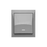 Simon Aquaclick Przycisk zwierny z podświetleniem bez piktogramu 10AX 250V zaciski śrubowo, szary