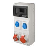 RS 8-mod. 2x2P+Z, 3P+N+Z 16A, 3P+N+Z 32A  IP 44 szara