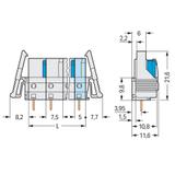 Gniazdo MCS‑MIDI Classic 5‑biegunowe jasnoszare raster 7,5mm 722‑735/039‑000 /50szt./ WAGO