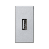 Simon Connect Płytka K45/2 złącza USB typ A żeńskie 225x45mm + gniazdo zaciski śrubowe aluminium K128B/8 KONTAKT