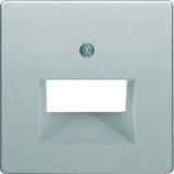 BERKER Q.x Płytka czołowa do gniazda przyłączeniowego UAE podwójna komp./tel. aluminium aksamit lakierowana 14096084 HAGER