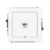 DECO Mechanizm gniazda komputerowego pojedynczego 1xRJ45, kat. 6A, 8-stykowy, bez pola opisowego bia